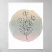 Minimalist Botanical Line Art Poster (Devant)