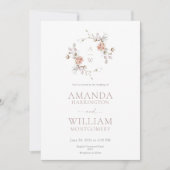 Minimalist Botanical Monogram Invitation (Devant)