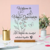 Minimalist Botanical Quinceañera Acrylic Sign (Mariage)