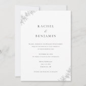 Minimalist Botanical Wedding Elegant QR Code Kaart (Voorkant)