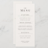 Minimalist Botanical Wedding Menu | Warm White (Voorkant / Achterkant)