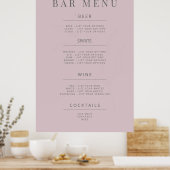 Minimalist Botanical Wedding Sign Dusky Rose Poster (Keuken)