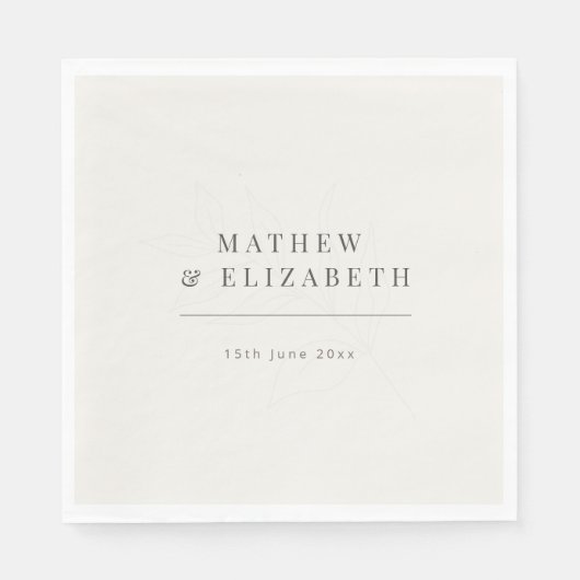 Minimalist botanical Wedding  | Warm White Servet (Voorkant)