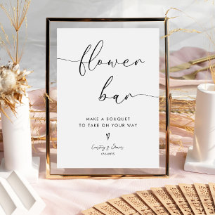 Minimalist Bouw je boeket Floral Baby shower Reclamebord Met Voetstuk