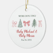 Minimalist Bow and Tree We're Expecting Parents Keramisch Ornament (Links)