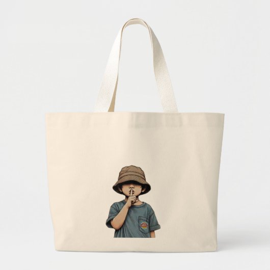 Minimalist Boy Illustration Tote Bag (Devant)