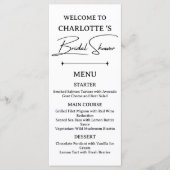 Minimalist Bridal Shower Menu Card (Devant)