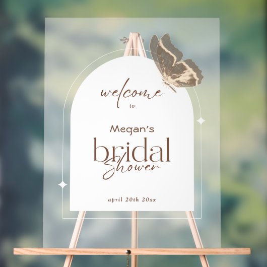 Minimalist Bridal Shower Welcome Arch Frosted Acryl Bord (Neutraal)