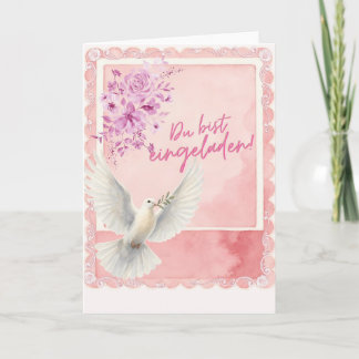 Minimalist Bride and Groom Wedding Card - Floral D Kaart