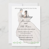 Minimalist Bride and Groom Wedding Illustration Kaart (Voorkant)