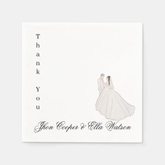 Minimalist Bride and Groom Wedding Illustration Servet