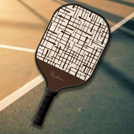 Minimalist Brown Linework Personalized | Dink Well Pickleball Paddle