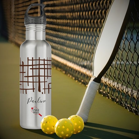 Minimalist Brown Linework Personalized | Dink Well Waterfles