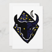 Minimalist Bull Icon Feestdagenkaart (Voorkant / Achterkant)