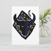 Minimalist Bull Icon Feestdagenkaart (Staand voorkant)