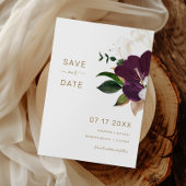 Minimalist Burgundy & Gold SAVE THE DATE Kaart