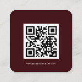 Minimalist Burgundy Wedding RSVP Card with QR Code Informatiekaartje (Achterkant)