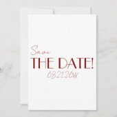 Minimalist Burgundy Whimsical Retro Wedding Save The Date (Voorkant)