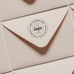 Minimalist Business Address Logo Company Zelfinktende Stempel
