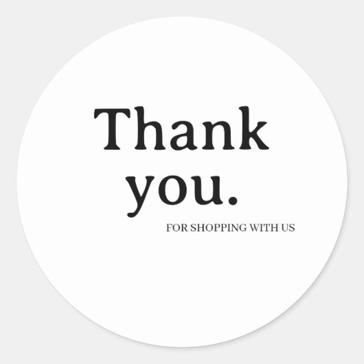 Minimalist Business Thank You Sticker (Voorkant)