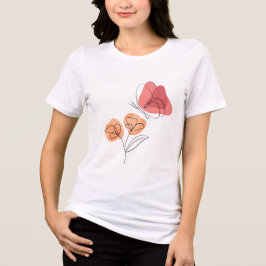 Minimalist Butterfly & Floral Line Art  Tri-Blend Shirt