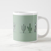 Minimalist Cactus Line Art Mug Extra Grote Beker (Rechts)