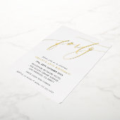 MINIMALIST Calligrafietechiek 40e verjaardagsgoud Folie Uitnodiging (Gedraaid)