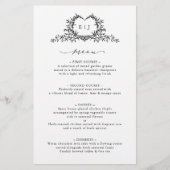 Minimalist Calligraphy Crest monogram Wedding Menu (Voorkant)