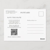 Minimalist Calligraphy monogram Save the Date Briefkaart (Achterkant)