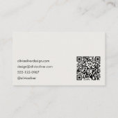 Minimalist Calligraphy Mustard Modern QR Code Visitekaartje (Achterkant)