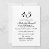 Minimalist calligraphy text birthday party  kaart (Achterkant)