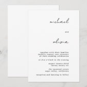 Minimalist Calligraphy Wedding Invitation (Devant / Derrière)