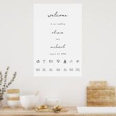 Minimalist Calligraphy Wedding Welcome Poster (Cuisine)
