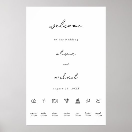 Minimalist Calligraphy Wedding Welcome Poster (Devant)
