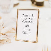 Minimalist Capture the Memories Table Sign Poster