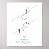 Minimalist Cards and Gifts Bridal Shower Sign Poster (Voorkant)