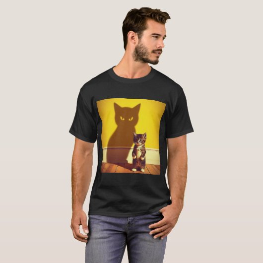 Minimalist Cat Art T-Shirt (Devant entier)