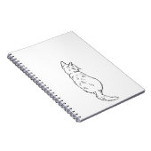 Minimalist Cat Back View Line Art Notebook Notitieboek (Rechterzijde)