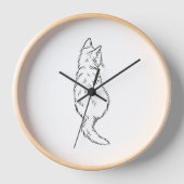 Minimalist Cat Back View Line Art Wall Clock (Voorkant)