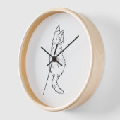 Minimalist Cat Back View Line Art Wall Clock (Hoek)