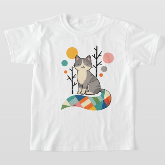 Minimalist Cat Design T-Shirt (Poser)
