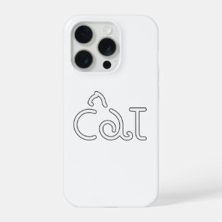 Minimalist Cat Typography Design – Modern Line Art iPhone 15 Pro Hoesje
