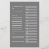 Minimalist Charcoal Grey Daily Learning Planner Flyer (Achterkant)