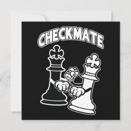 Minimalist Checkmate Chess Art Black and White
