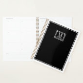 Minimalist Chic Two Boarder Monogram Name Black (Devant avec enveloppe)