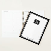 Minimalist Chic Two Boarder Monogram Name Black  (Devant avec enveloppe)