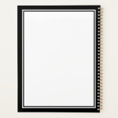 Minimalist Chic Two Boarder Monogram Name Black  Planner (Achterkant)