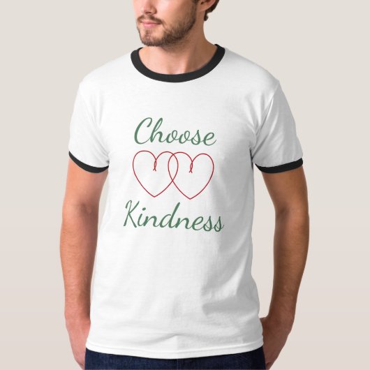 Minimalist Choose Kindness Ringer Tee T-shirt (Voorkant)