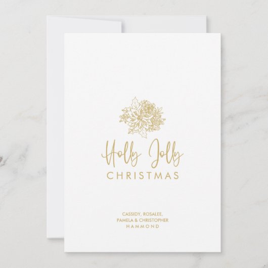 Minimalist Christmas Bouquet Script Calligraphy Feestdagenkaart (Voorkant)