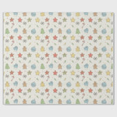 Minimalist Christmas Cookie Doodles Cadeaupapier (Vlak)